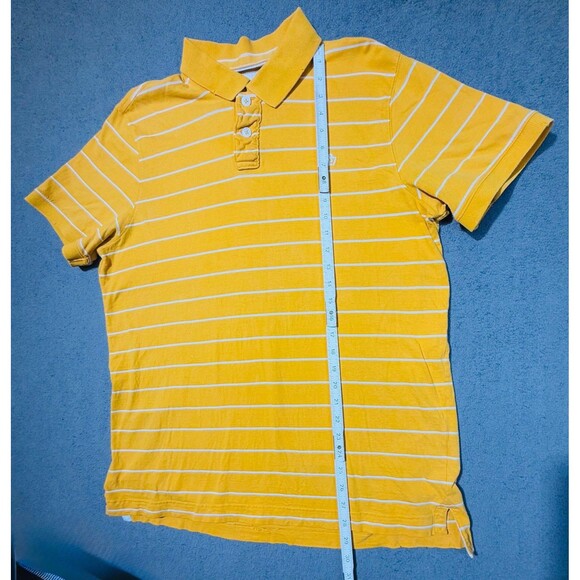 Aeropostale Mens Yellow Polo Shirt Cotton Horizontal Striped Embroidered Logo XL - Picture 5 of 16